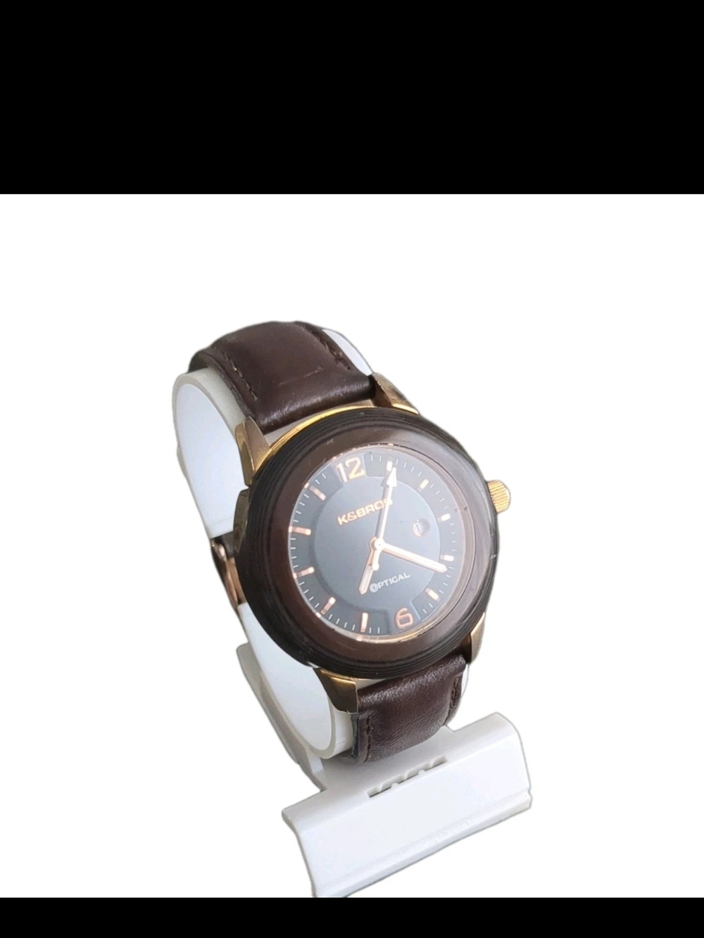 Men's Brown Leather Strap Watch with Brown Dial - Picture 2 of 5